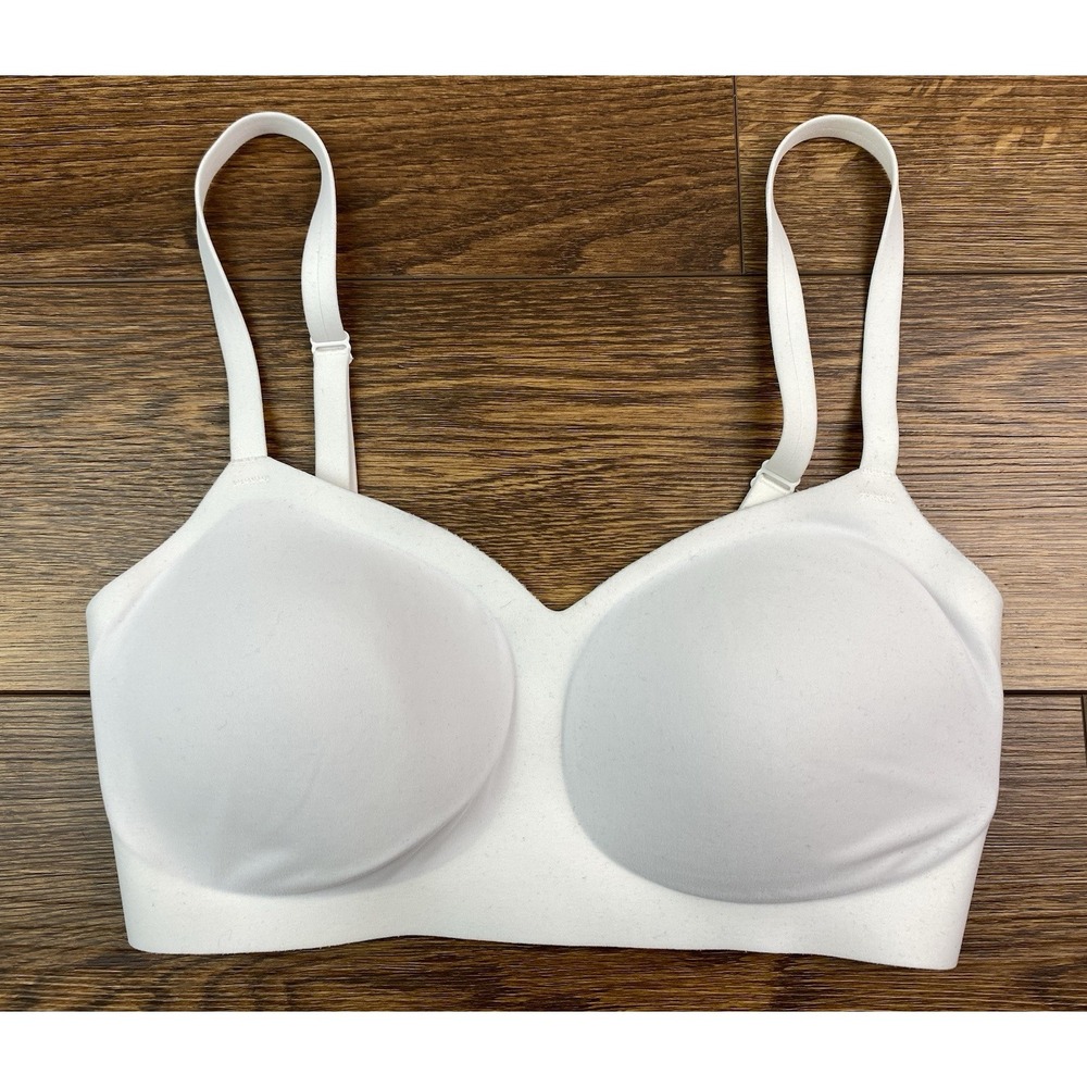 Athleta Women's S White Removable Pad Wire Free Pull On Sports Bra